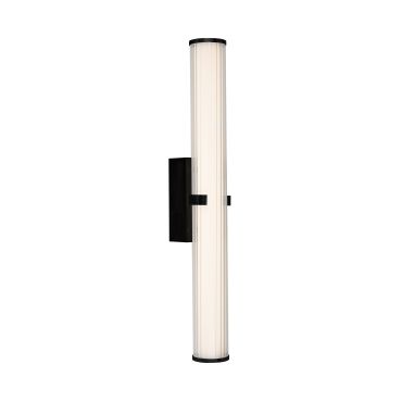 Searchlight Clamp - wandverlichting - 63 x 8,5 cm - 21W dimbare LED incl. - IP44 - zwart en transparant
