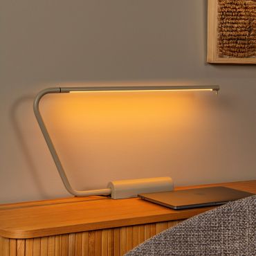 Lucide Madison - bureaulamp met touch dimmer - 62,5 x 5,5 x 33 cm - 6,5W dimbare LED incl. - taupe