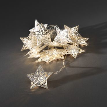 SHOWROOMMODEL - Konstsmide kerstverlichting - Decoratieve LED sterren - 600cm - 16 stuks - zilver (laatste stuks!)