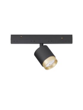 Nova Luce Ultra Slim - rail spot - lichtbundel instelbaar van 15 tot 36 graden - Ø 4,5 cm - 5W LED incl. - zwart en goud