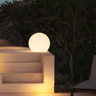 New Garden Buly 40 - tafellamp op zonne-energie - Ø 40 x 26,5 x 35 cm - 1W RGB LED incl. - IP68 - wit