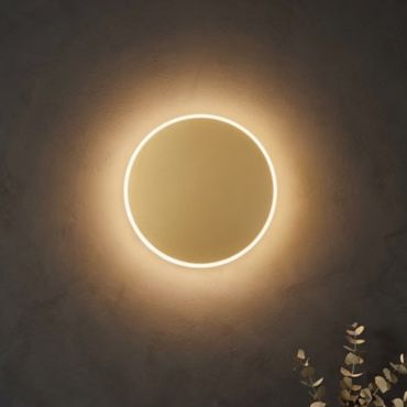 Nova Luce Nevo - wandlamp - Ø 30 x 3,9 cm - 20,5W LED incl. - mat goud