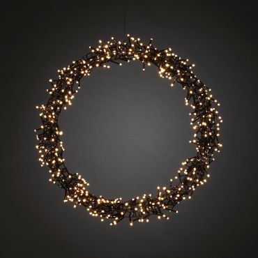 Konstsmide kerstverlichting - LED kerstkrans mat - Ø 50 x 5 cm - IP44 - zwart