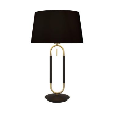 Searchlight Jazz - tafellamp - Ø 37 x 63 cm - zwart en satijn messing