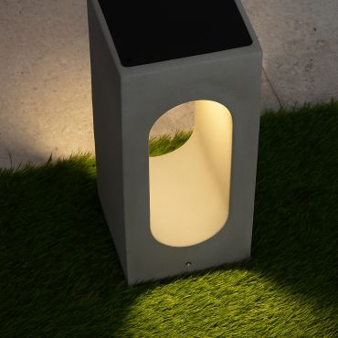 Nova Luce Stage - tuinpaal - 15 x 35 x 15 cm - 6W LED incl. - IP65 - grijs