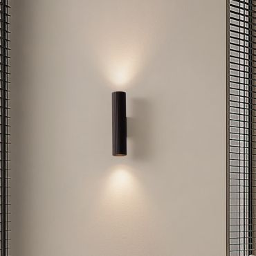 Nova Luce Comet - wandlamp - Ø 4 x 18 cm - zandzwart