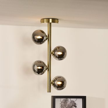 Lucide Tycho - plafondverlichting - Ø 22 x 48 cm - mat goud