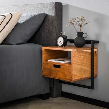 Vico Air Solid - open vak - nachtkastje - 44 x 35 x 45 cm - acaciahout