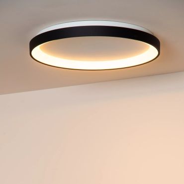 Lucide Vidal - plafondverlichting - Ø 48 x 6 cm - 38W LED incl. - zwart