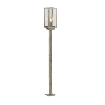 Searchlight Box II - lantaarnpaal - 11 x 11 x 90 cm - IP44 - gegalvaniseerd zilver