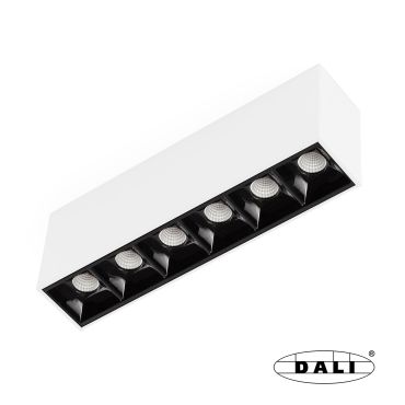 Faro Neso Point-6 - armatuur voor magnetische rail - 16,4 x 3,4 x 5,6 cm - 8W DALI LED warm wit (2700K) incl. - 12° lichtbundel - wit