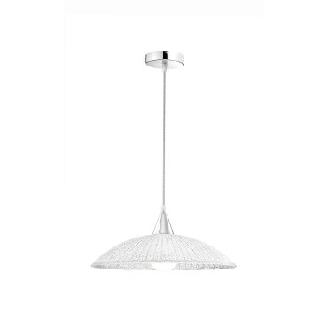 Nova Luce Shell - hanglamp - Ø 40 x 100 cm - wit en chroom