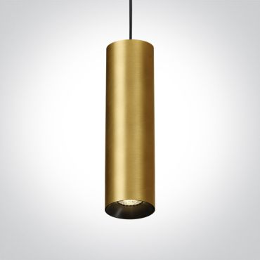ONE Light Cylinder - hanglamp - Ø 7,5 x 240 cm - geborsteld messing