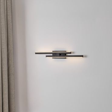 Nova Luce Amica - wandlamp - 6 x 8 x 53,5 cm - 12W dimbare LED incl. - zandzwart
