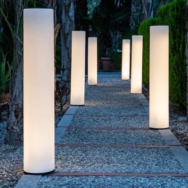 New Garden Fity 160 - buiten vloerlamp - Ø 19 x 160 cm - 20W LED incl. - IP65 - wit - warm witte lichtkleur