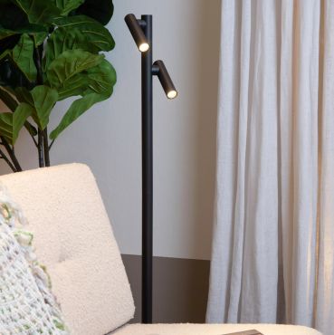 Lucide Antrim - Oplaadbare Leeslamp 2L -  Ø 20 x 120 cm - 2 x 2,2W dimbare LED incl. - IP54 - Met draadloos oplaadstation - zwart