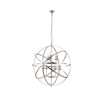 Searchlight Orbit - hanglamp - Ø  80 x 200 cm - satijn zilver