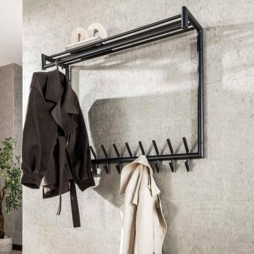 Vico Tubo - kapstok met wandschap - 100 x 27 x 80 cm - mat donker grijs