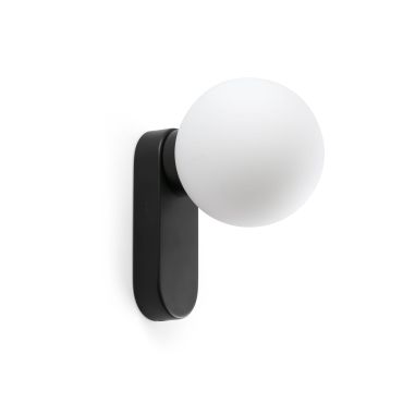 Faro Mabe - wandlamp - Ø 12 x 19 cm - 6W LED incl. - mat zwart en wit