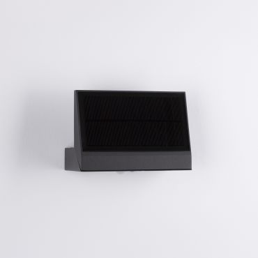 Nova Luce Prim - buiten wandverlichting op zonne-energie met bewegingsmelder - 18 x 3,5 x 17,5 cm - 2W LED incl. - IP65 - donker antraciet