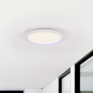 Nova Luce Chet - plafondlamp met afstandsbediening - Ø 39,3 x 6,5 cm - 30W dimbare LED incl. - zandwit