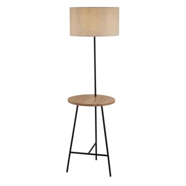 Searchlight Washington - vloerlamp - Ø 45 x 155 cm - lichtbruin en zwart