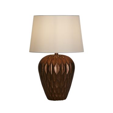 Searchlight Rosetta - tafellamp - Ø 40 x 58 cm - brons en wit