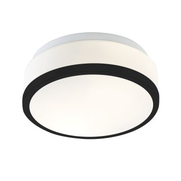 Searchlight Cheese - plafondverlichting - Ø 23 x 10 cm - IP44 - zwart en wit