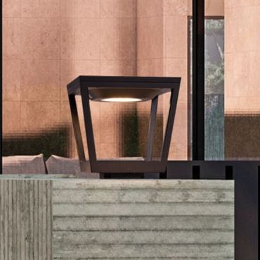 Nova Luce Cuppa - tuinpaal met sensor op zonne-energie - 24,4 x 23,9 x 24,4 cm - 2W LED incl. - IP54 - donker antraciet