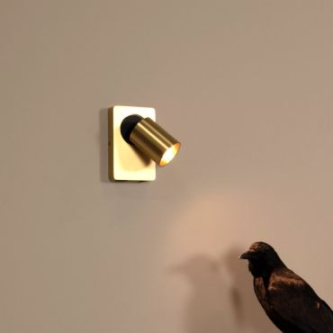 Lucide Nigel - wandverlichting met schakelaar en USB-poort - 16 x 10 x 11,8 cm - 5W dimbare LED incl. - mat goud