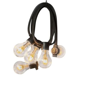 Konstsmide - decoratieve party lichtset met dimfunctie en vervangbare LED - 4,5m lengte met 10m snoer - 10 LED lampen incl. - 6,2W - IP44 - zwart