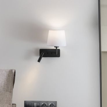 Nova Luce Savona - wandverlichting met schakelaar - 27,5 x 24 x 32 cm - 3W LED incl. - wit en zand zwart