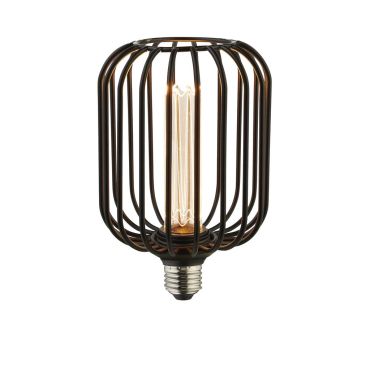 Searchlight Wire Mesh LED lamp - Ø 12 x 18,5 cm - E27 - 4,5W dimbaar - 2700K - zwart