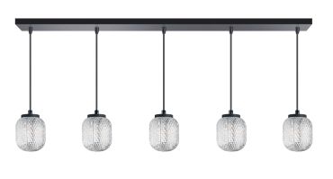 ETH Kristel - hanglamp - 120 x 15 x 200 cm - transparant en zwart