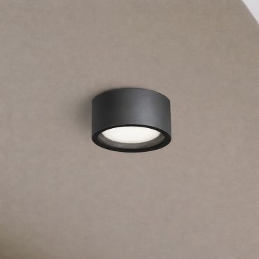 Nova Luce Focus - buiten plafondlamp - Ø 10 x 6,5 cm - IP54 - donker grijs
