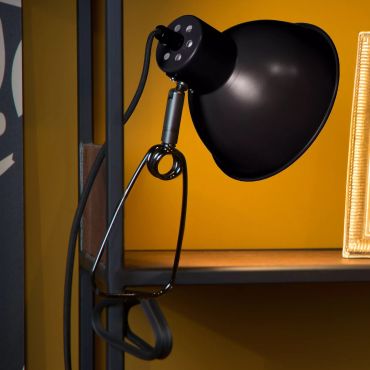 Lucide Moys - klemlamp - 32,5 x 14 x 12,7 cm - zwart