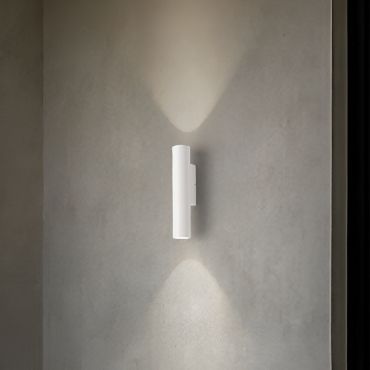 Nova Luce Torrin - buiten wandverlichting - Ø 4,5 x 23 x 7,5 cm - 6W LED incl. - IP65 - zandwit
