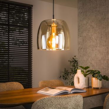 Vico Drift Glass - hanglamp - Ø 35 x 150 cm - amber