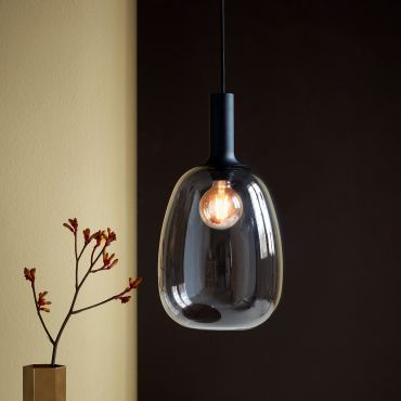 Nordlux Alton - hanglamp - Ø 23 x 343 cm - zwart en gerookt glas