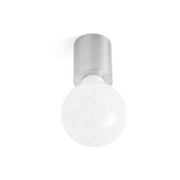 Faro Ten - plafond/wandverlichting - Ø 6 x 7 cm - satijn nikkel