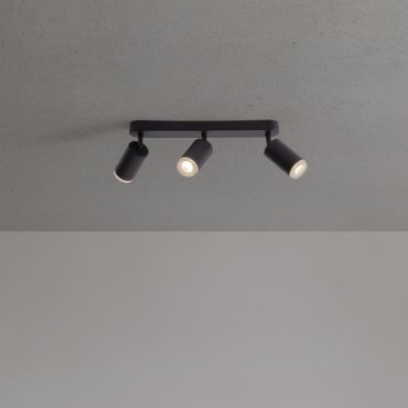 Nova Luce Mao - opbouwspot 3L - 5,5 x 16,5 x 38 cm - IP44 - zandzwart