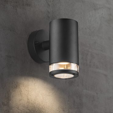 Nordlux Birk Down - buiten wandverlichting - 9 x 17,2 x 15,5 cm - IP44 - zwart