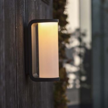Lutec Adalyn - buiten wandlamp - 7 x 10 x 20 cm - 10W LED incl. - IP44 - donkergrijs