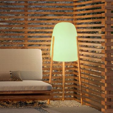 New Garden Rocket 145 - oplaadbare vloerlamp met zonnepaneel - Ø63,5 x 145 cm - 4,5W dimbare LED incl. - IP65 - wit