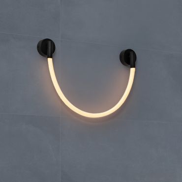 Nova Luce Ilane - wandlamp - 95 x 40 x 7,5 cm - 7W LED incl. - zandzwart en wit