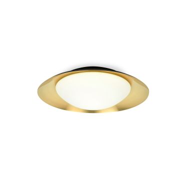 Faro Side - wand/plafondverlichting - Ø 39 x 11 cm - 15W LED incl. - zwart en goud