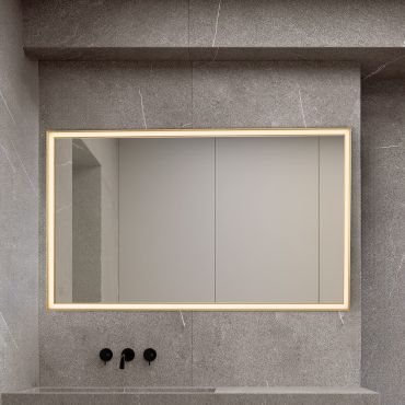 Nova Luce Ambor - spiegel met verlichting - 70 x 120 x 5,5 cm - 49W LED incl. - IP44 - geanodiseerd goud