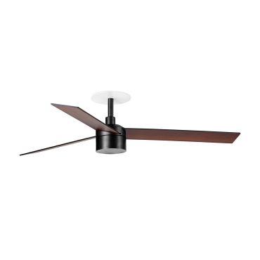Faro Rudder Tek 3 L - plafondventilator met licht en inbouwrozet - Ø 132 cm - mat zwart - 2700K