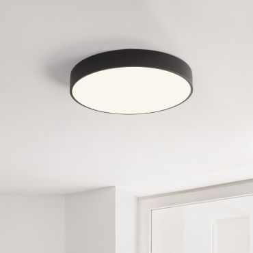 Nova Luce Hadon - plafondlamp - Ø 50 x 7 cm - zandzwart