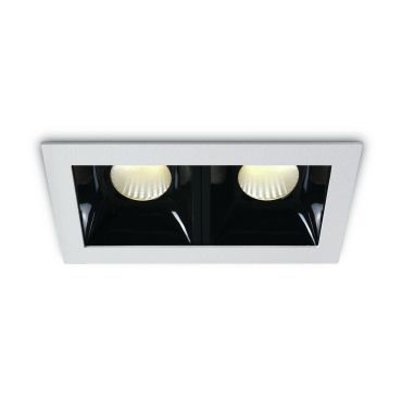 ONE Light Medium Shop Square Boxes - inbouwspot - 115 x 62 mm, 108 x 57 mm inbouwmaat - 2 x 6,5W dimbare LED incl. - wit